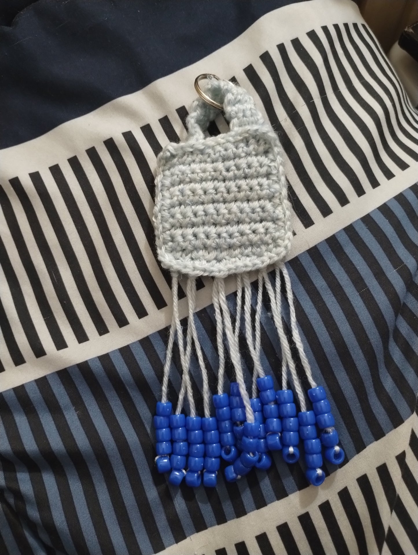 Baby Blue Purse Beaded Keychain