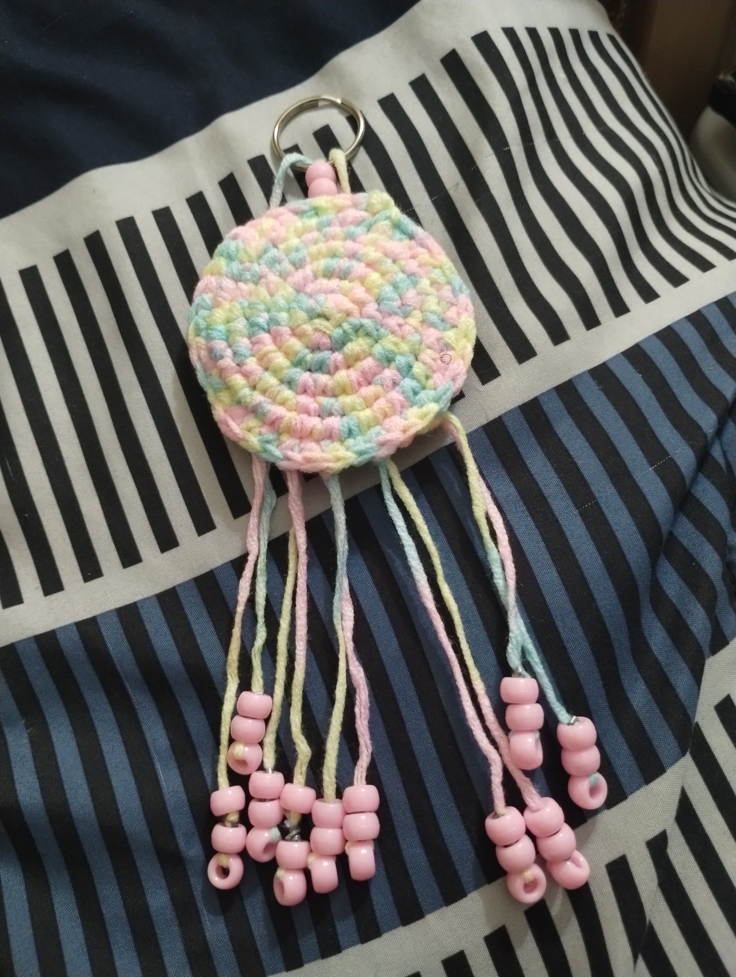 Pink Blend Beaded Keychain