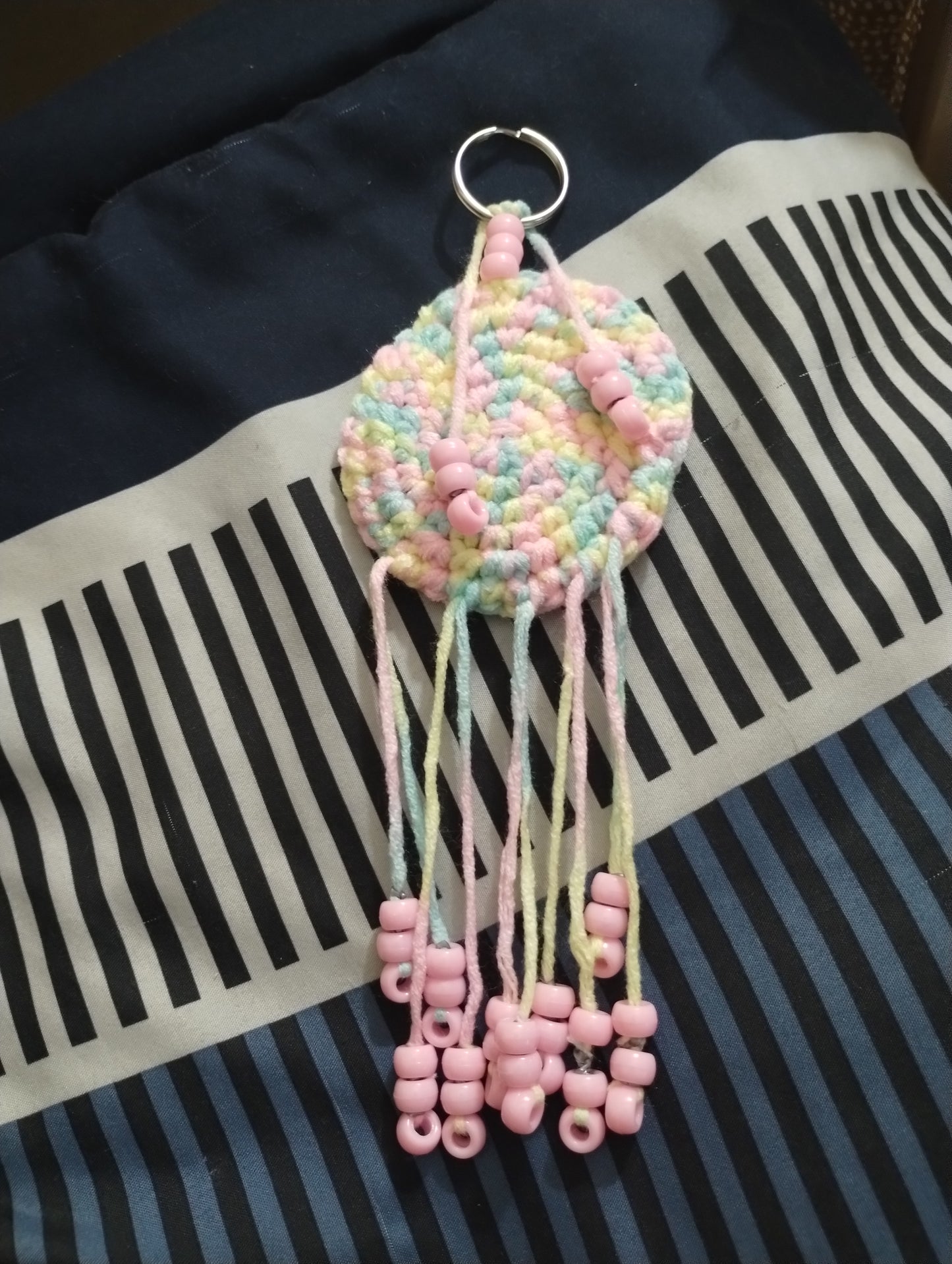 Pink Blend Beaded Keychain