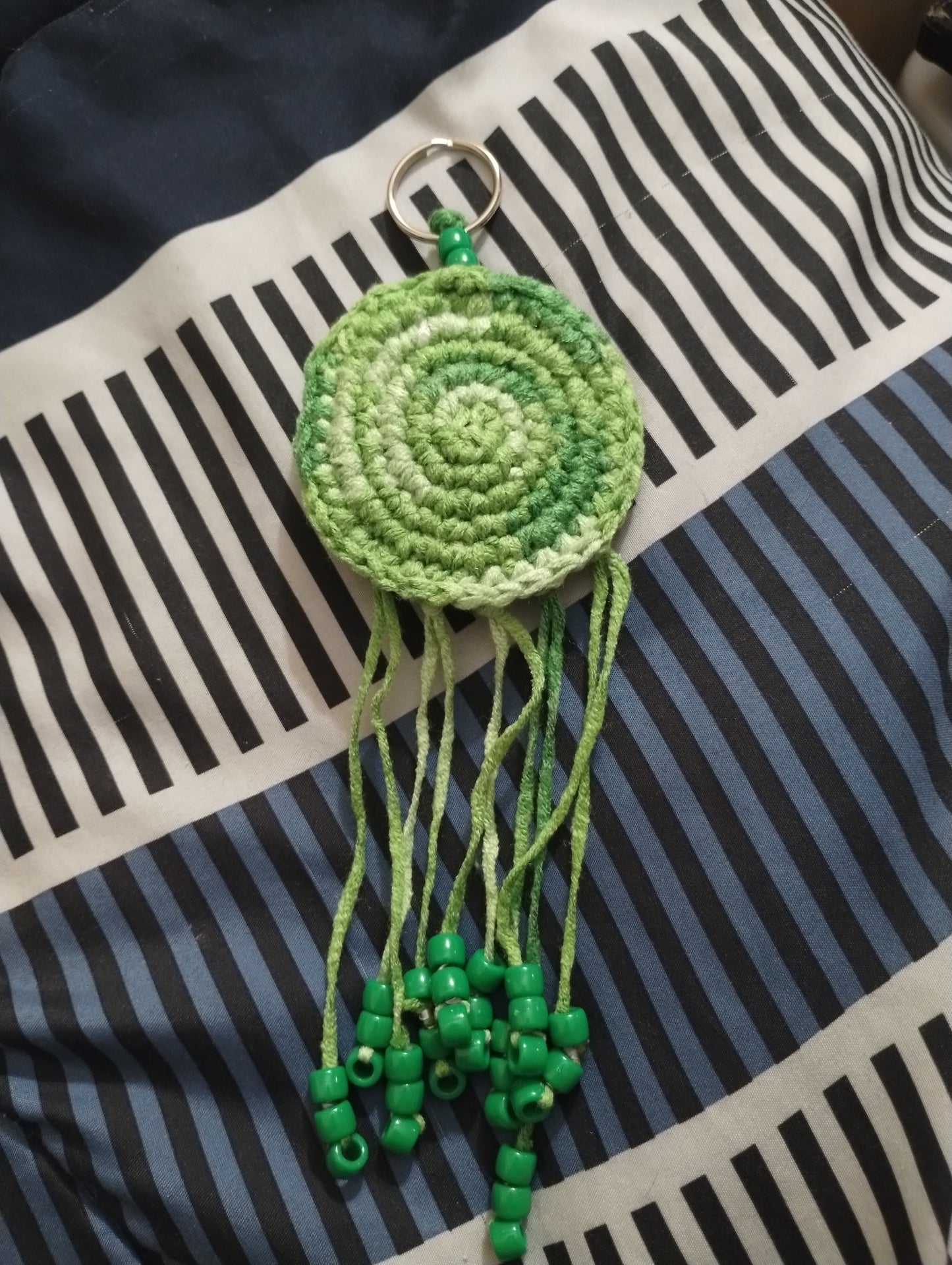 Green Blend Beaded Keychain