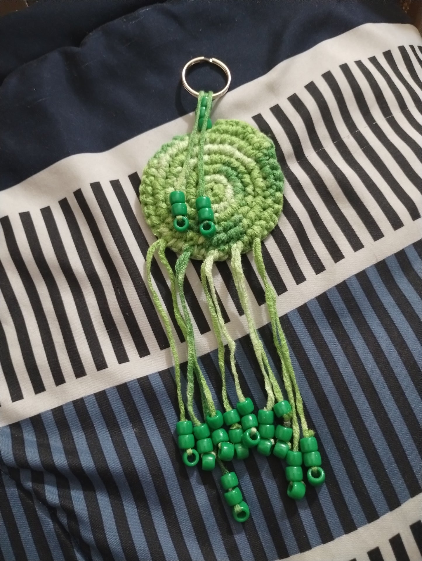 Green Blend Beaded Keychain