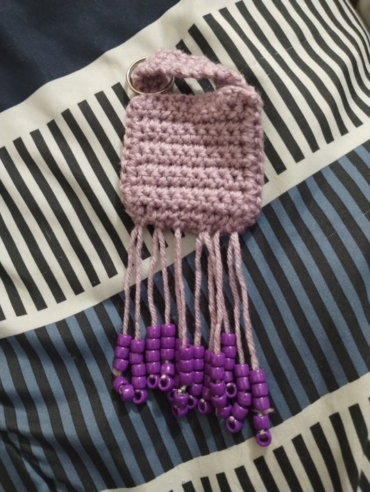 Lavender Purse Beaded Keychain