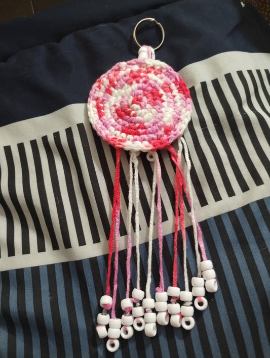 Pink Blend Beaded Keychain