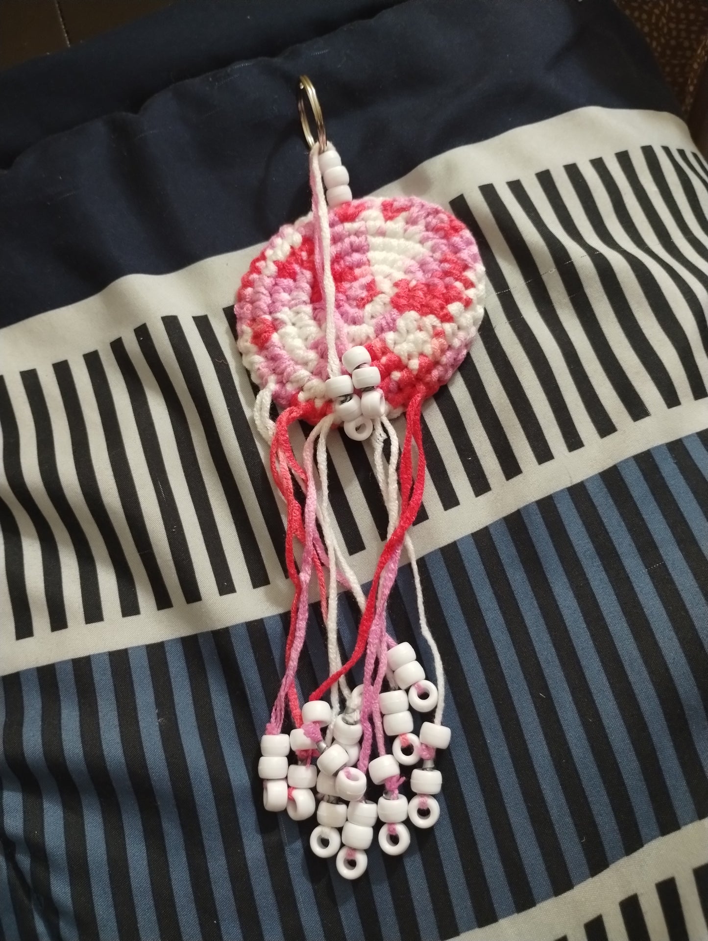 Pink Blend Beaded Keychain