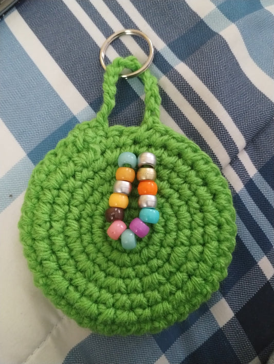 Apple Green Beaded Keychain