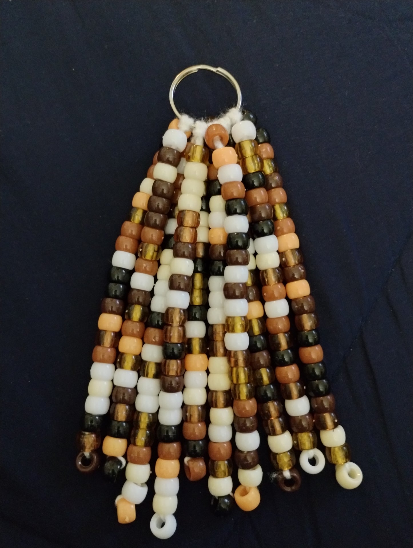 Brown Blended Beaded Keychain