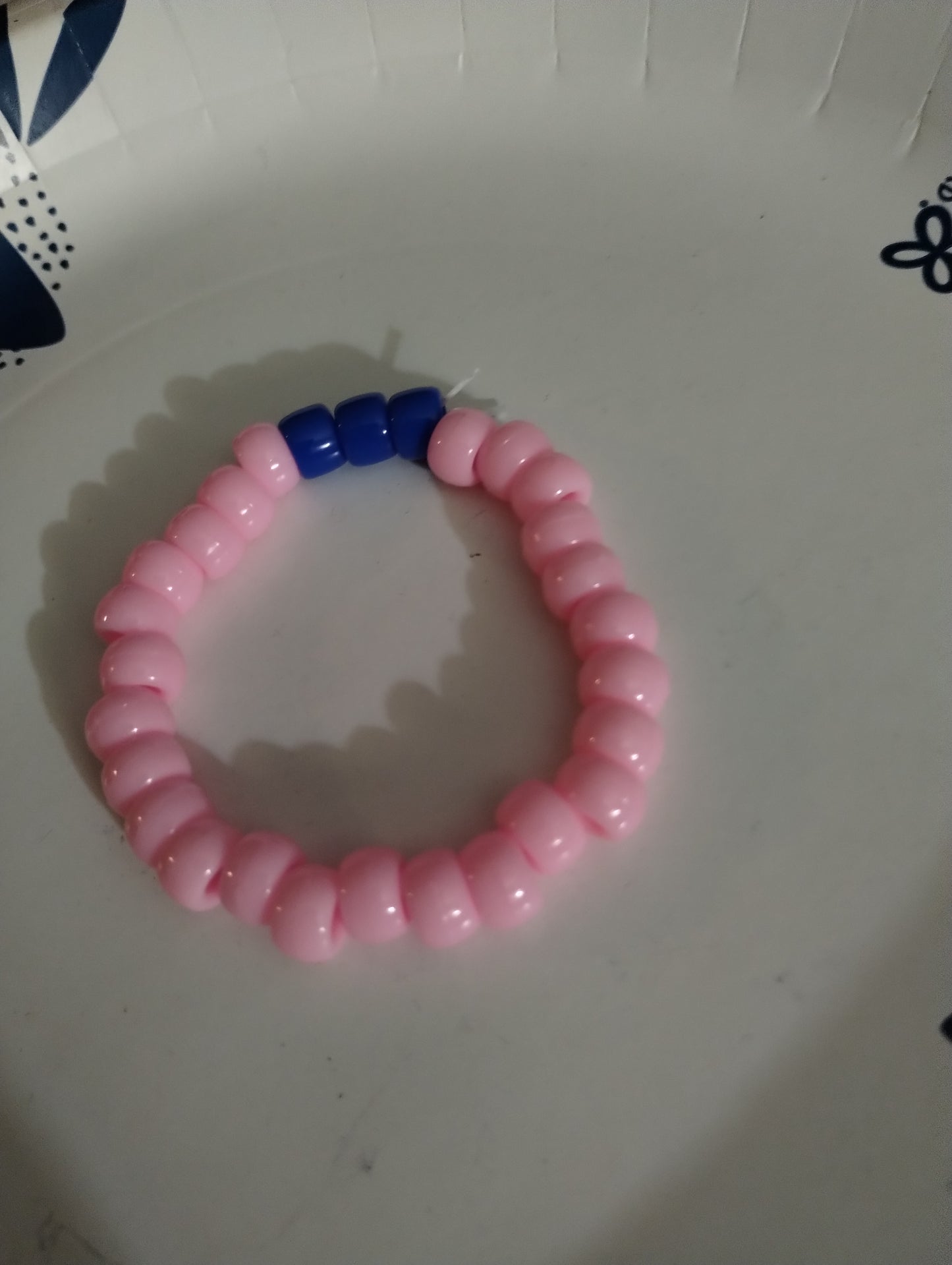 Pink & Blue Beaded Bracelet